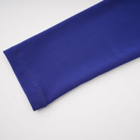 Vestido largo Éva azul drapeado fruncido