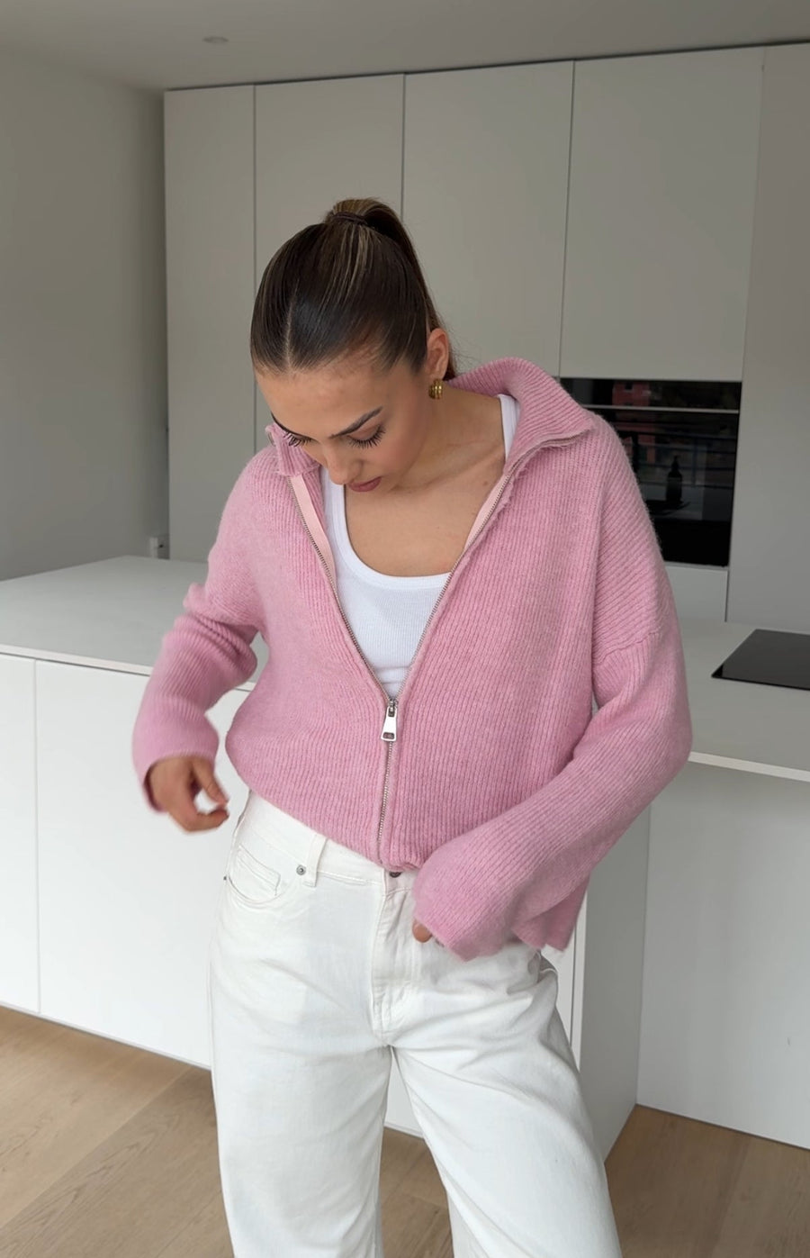 Zip Knit Rosa Fresa