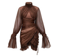 Minivestido de tul fruncido Jade Brown