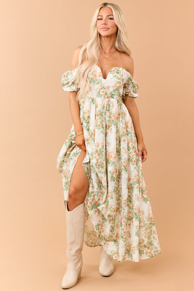 Valentina Floral Puff Sleeve Maxi Dress