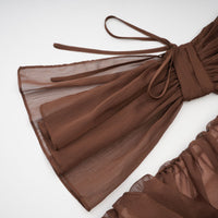 Minivestido de tul fruncido Jade Brown