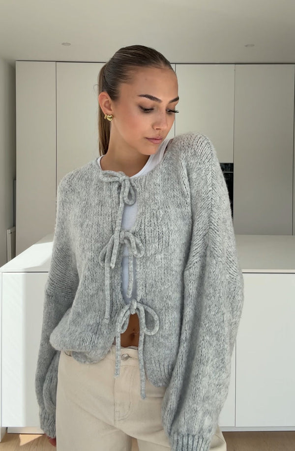 Cárdigan Bow gris