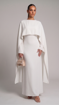 Abaya mit Perlenbesatz