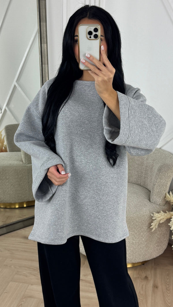 Jersey de algodón oversize con mangas anchas