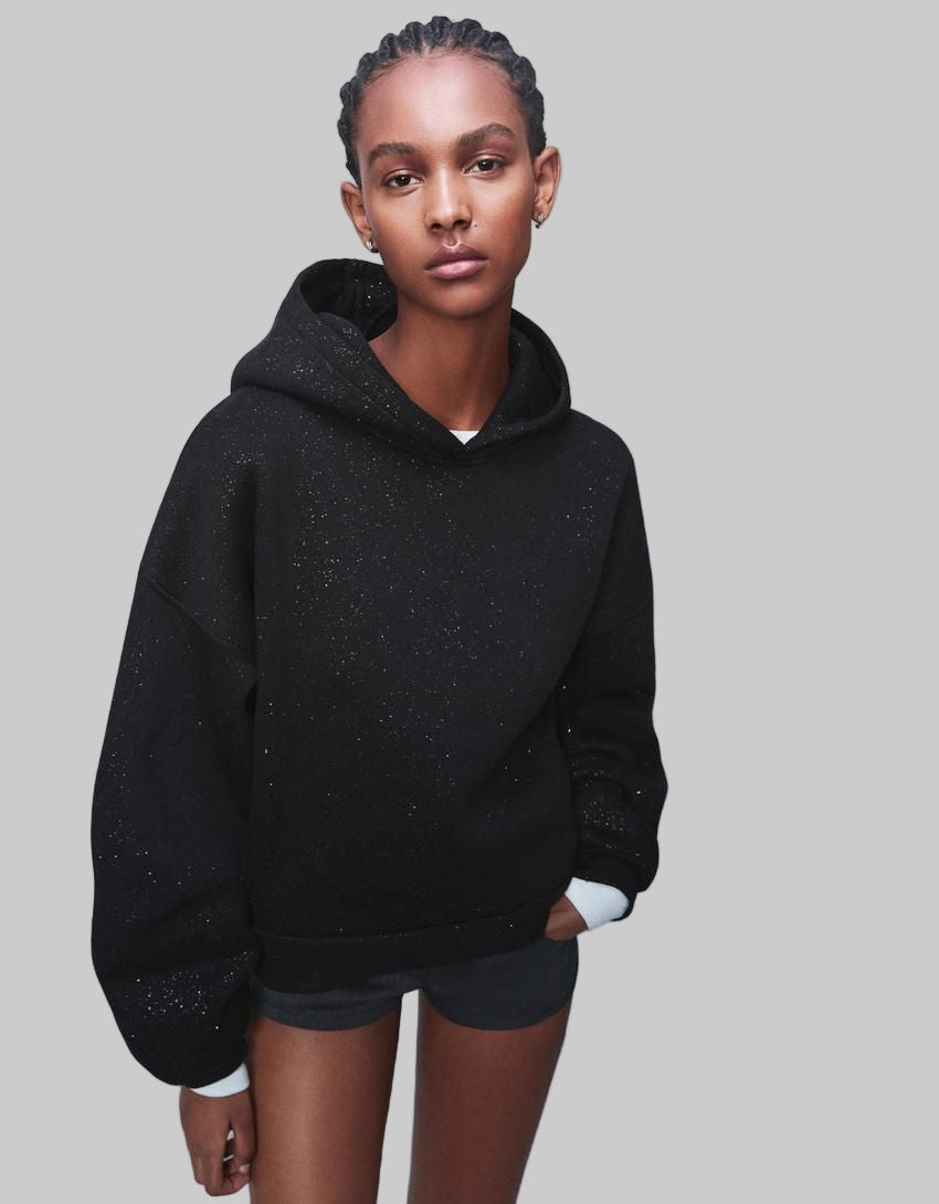 Sudadera con capucha de purpurina