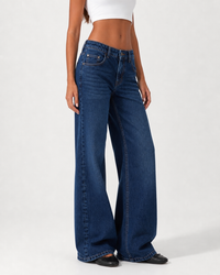 ⁠Low Waist Wide Leg – Deep Navy